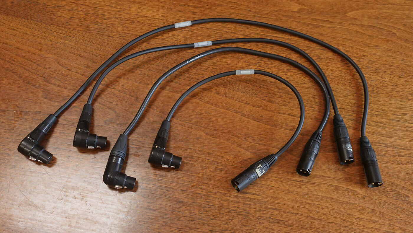 4 Canare Short Right Angle Xlr Cables For Sound Devices, Zaxcom, Lectrosonics