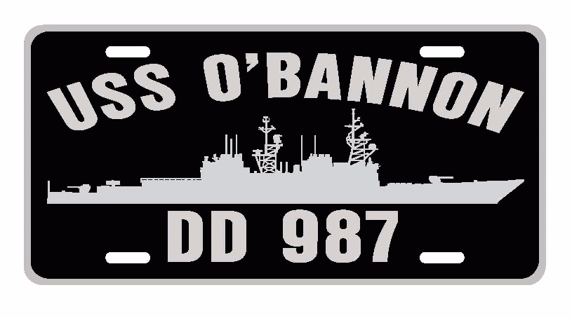 Uss O'bannon Dd 987 License Plate U S Navy Usn Military P01
