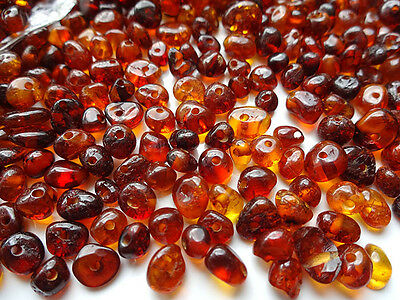 Real Baltic Holed Amber Loose Beads 10gr. About 160-180 Beads +1 Screw Clasps