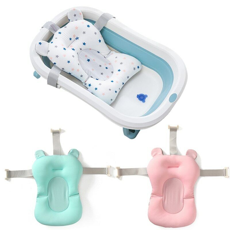 Baby Bath Seat Support Mat Foldable Bath Tub Pad Bathtub Anti-slip Cushion New