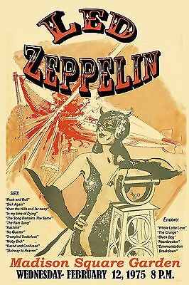 Led Zeppelin at Madison Square Garden Tour Poster 1975  12x18