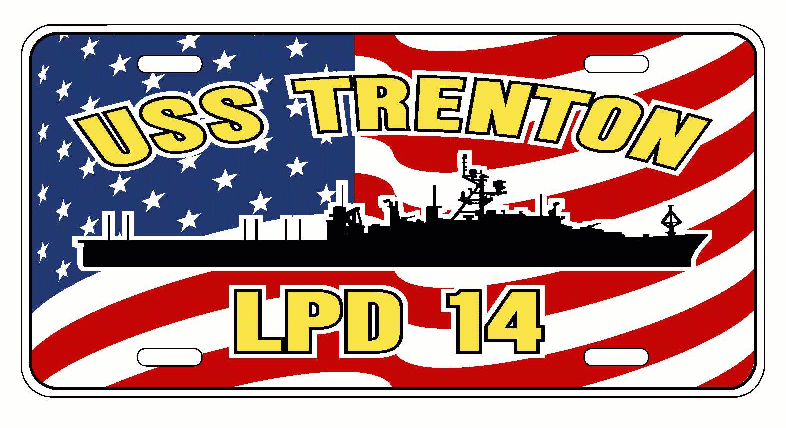 Uss Trenton Lpd 14 License Plate U S Flag Military U S Navy Usn Po6