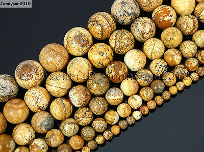 Natural Picture Jasper Gemstone Round Beads 16'' 2mm 4mm 6mm 8mm 10mm 12mm 14mm