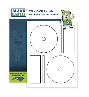 200 Cd Dvd Laser And Ink Jet Labels -full Face Memorex Size! 100 Sheets!
