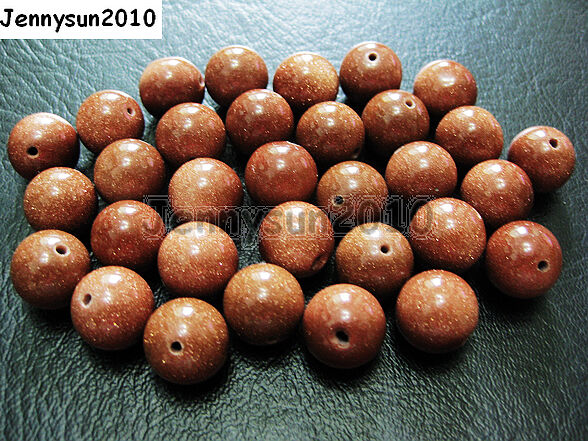 Natural Gold Or Blue Sand Gemstone Round Beads 15.5'' 2mm 4mm 6mm 8mm 10mm 12mm