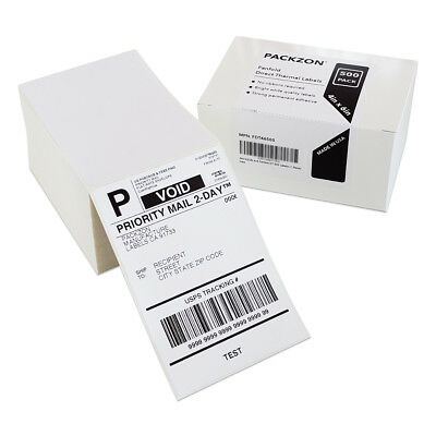 500 4x6 Fanfold Direct Thermal Shipping Labels for Zebra and Rollo Printers