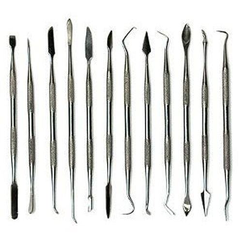 12pc Dental Picks & Spatula Carver Set Probe Wax Carving Tool Stainless Steel