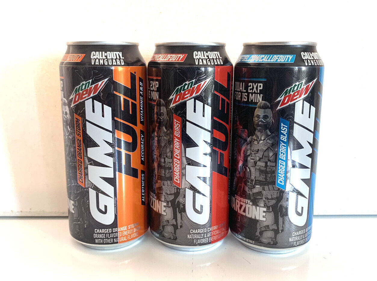 Lot Of 3 New Mountain Dew Mtn Dew Can Game Fuel Call Of Duty Vanguard Exp 01/22