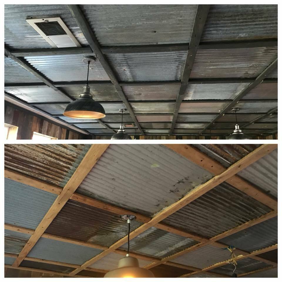 40 sq ft DROP CEILING TILES RECLAIMED CORRUGATED BARN ROOFING
