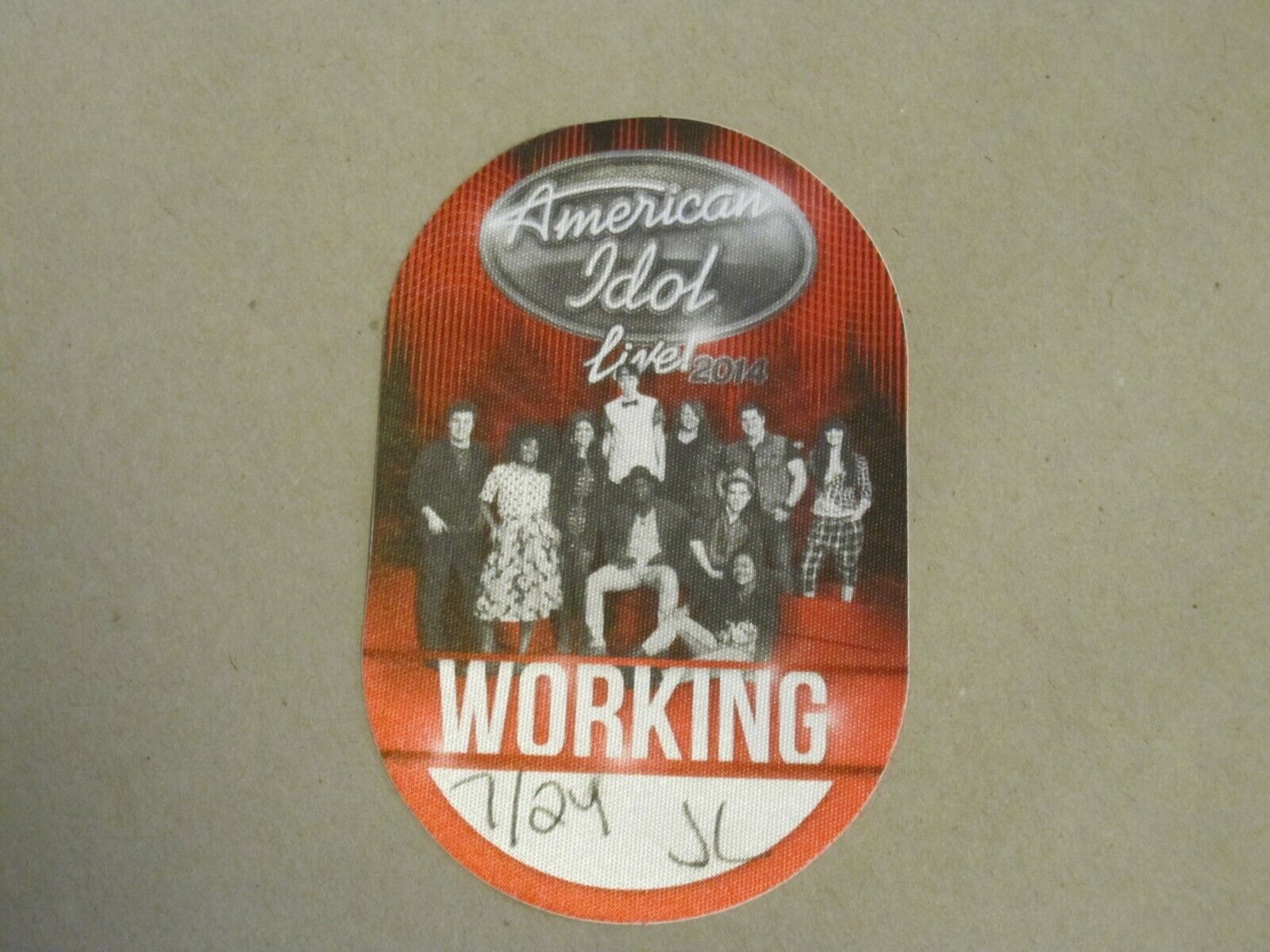 American Idol Live 2014 Tour Satin Local Crew Backstage Pass Unpeeled