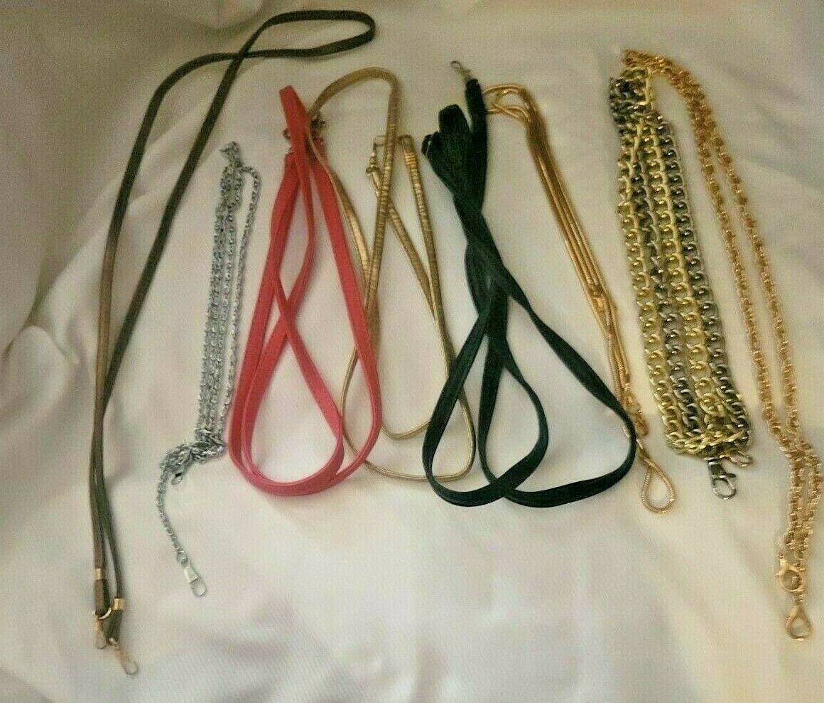 Mixed Lot 8 Assorted Shoulder Crossbody Replacement Straps Chain & Faux Leather