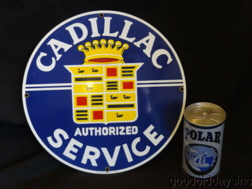 Early Cadillac Service Ande Rooney Porcelain Enameled Advertising Sign 1986