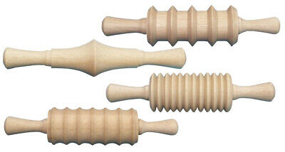 Creativity Street Clay and Dough Pattern Rolling Pin Set, 6 Inches, Wood, Set of