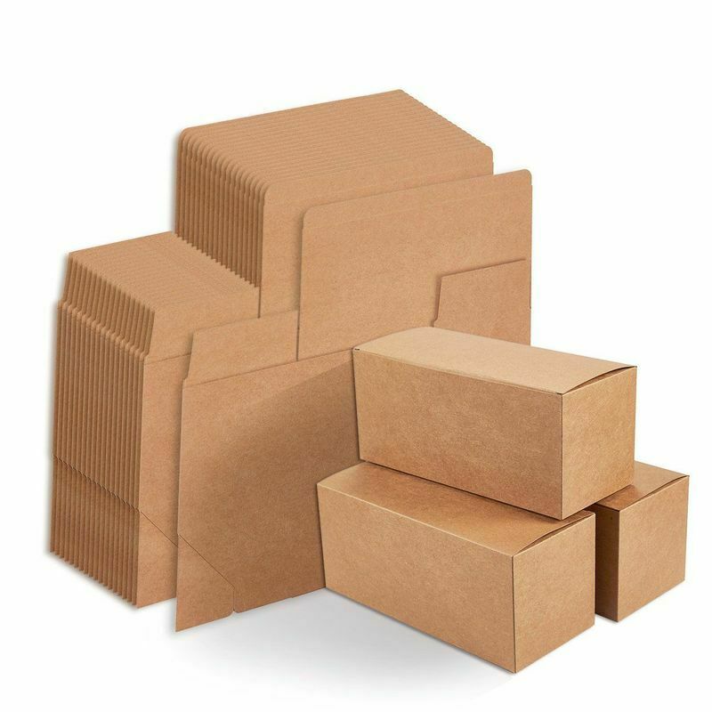 20-pack Kraft Gift Boxes Rectangle Wrapping Brown Paper Box With Lids 9 X 4 X 4"