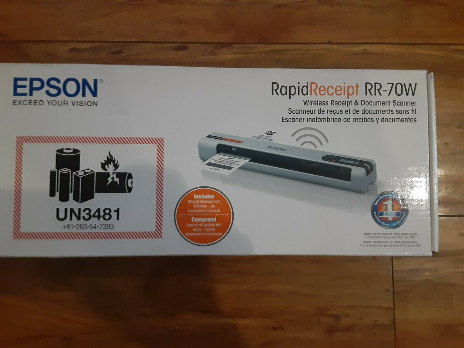 EPSON RAPID RECEIPT RR-70W WIRELESS RECEIPT & DOCUMENT SCANNER BRAND NEW IN BOX