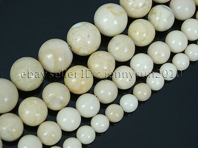 Natural Fossil River Stone Gemstone Round Loose Beads 15.5" 6mm 8mm 10mm 12mm