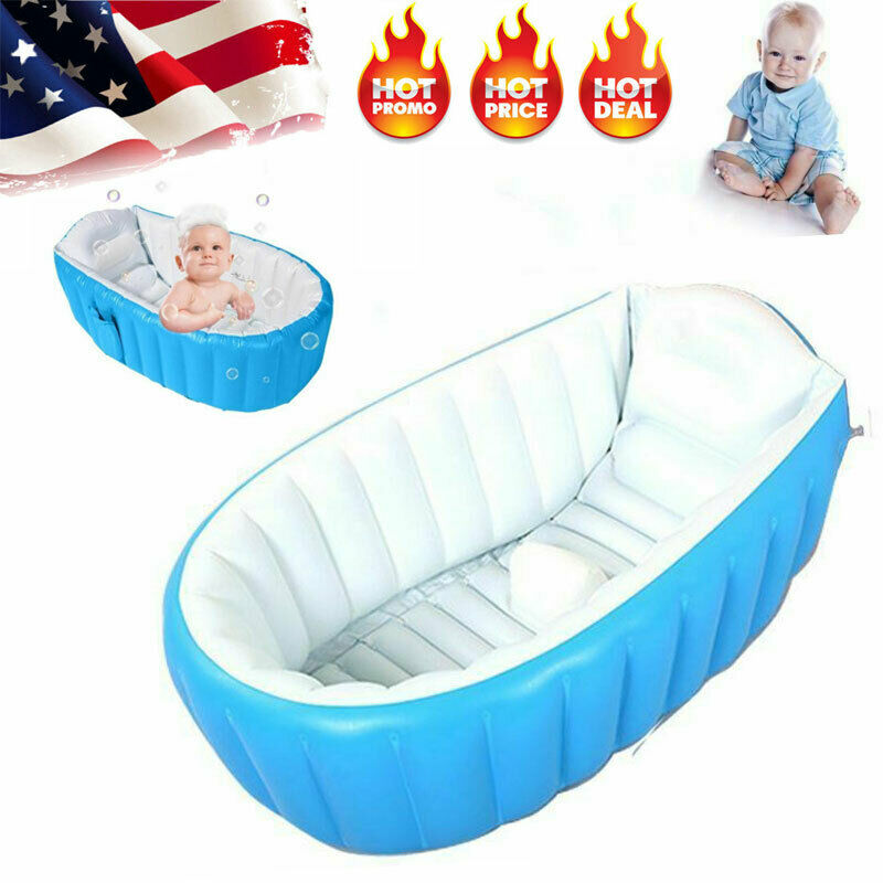 Portable Baby Infant Inflatable Bath Tub Seat Mommy Helper Kid Toddler Bathtub