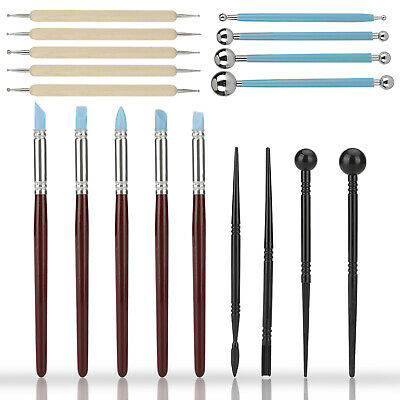 18pcs Polymer Clay Ceramic Pottery Tools Kit Sculpting Set For Shaping Embossing