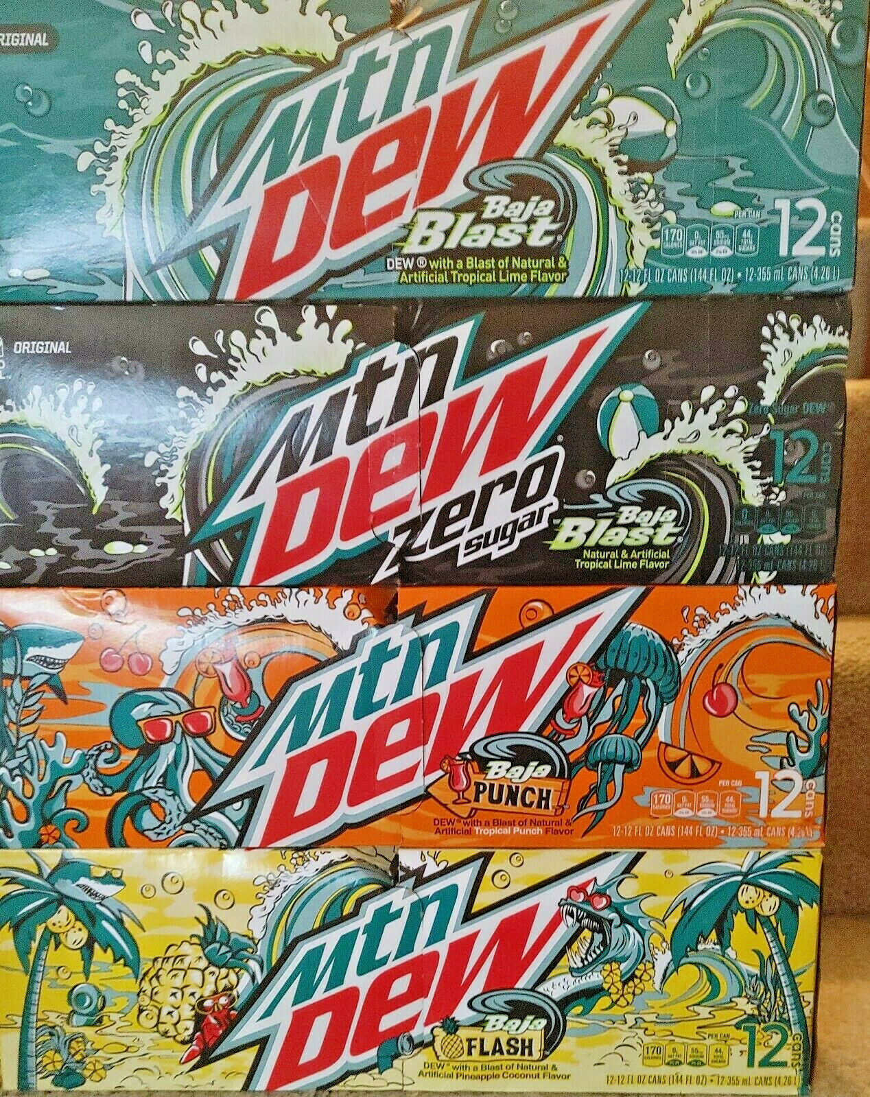 2021 Dew Baja Blast 12 packs with all NEW flavors +FREE SHIPPING. READ FULL DESC