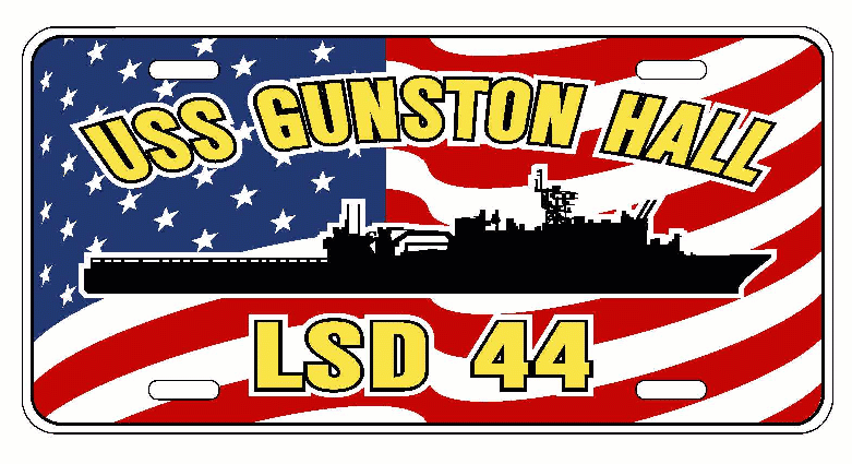 Uss Gunston Hall Lsd 44 License Plate U S Flag Military U S Navy Usn Po6