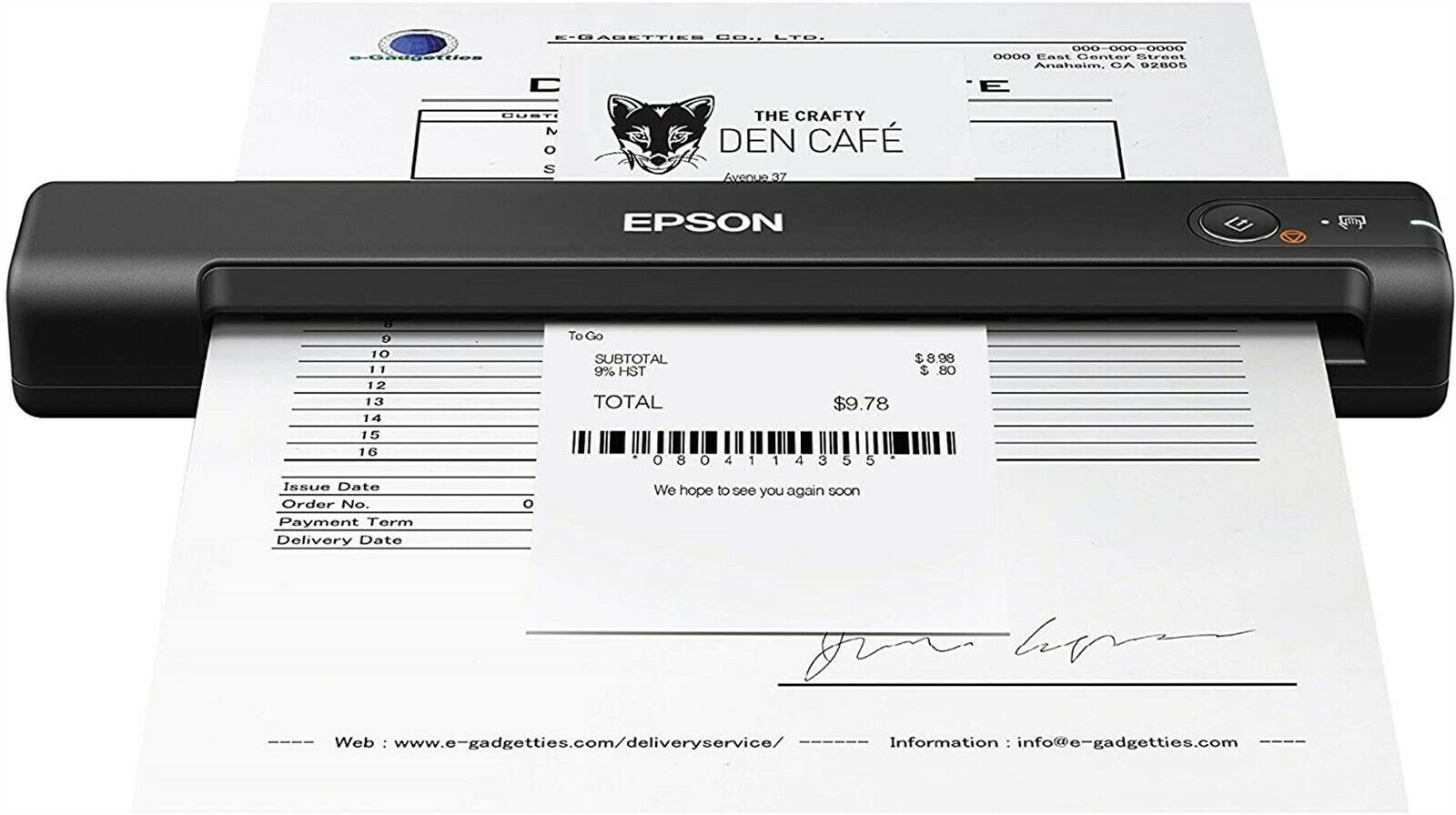 Epson Workforce Es-55r Mobile Receipt And Document Scanner
