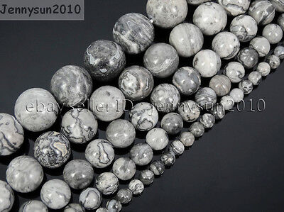 Natural Landscape Jasper Gemstone Round Beads 16'' 4mm 6mm 8mm 10mm 12mm 14mm