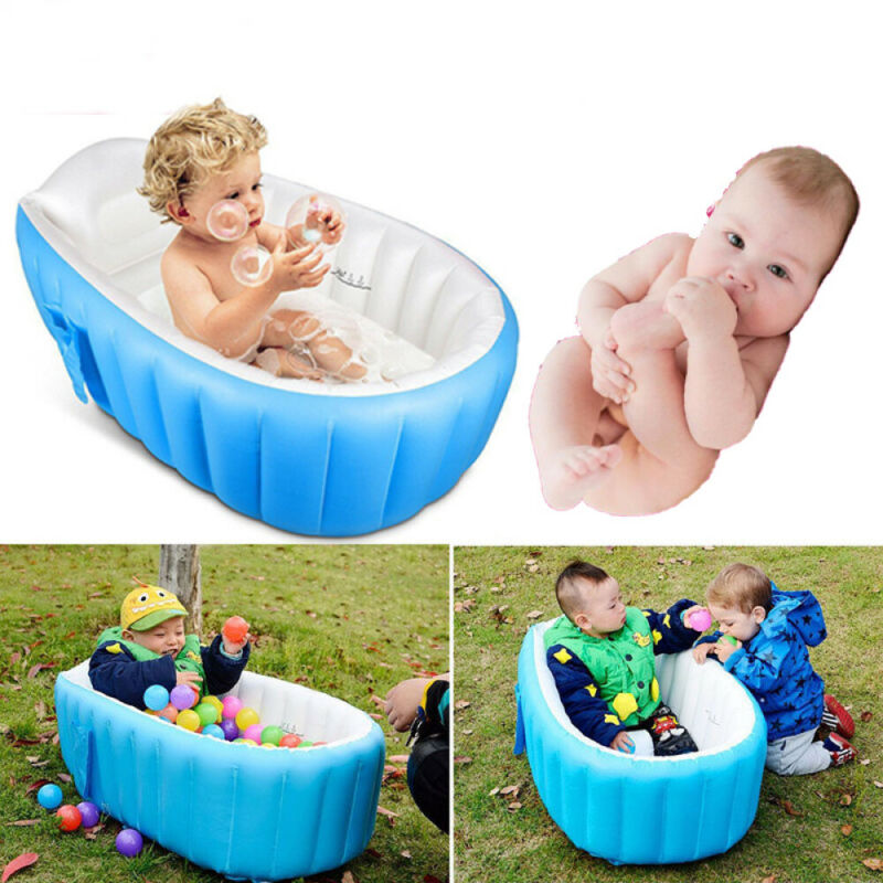 1pc Portable Bathtub Baby Infant Toddler Kids Inflatable Thick Bath Tub Foldable