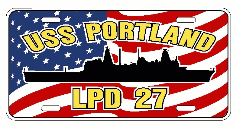 Uss Portland Lpd 27 License Plate U S Flag Military U S Navy Usn Po6
