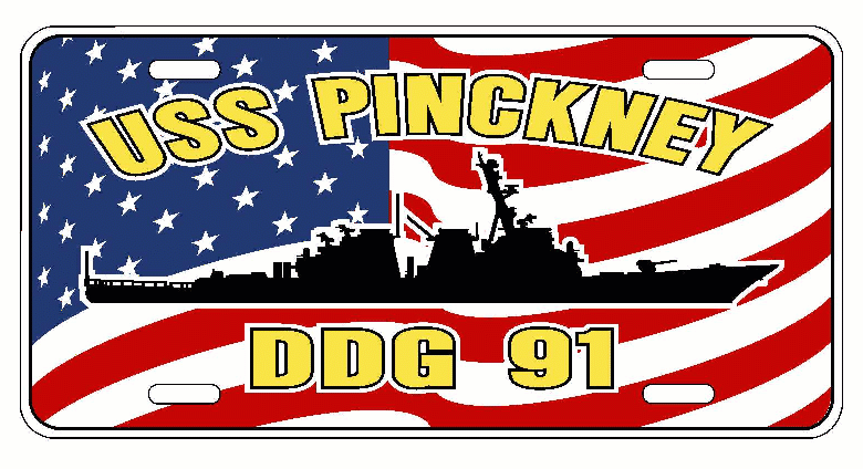 Uss Pinckney Ddg 91 License Plate U S Flag Military U S Navy Usn Po6