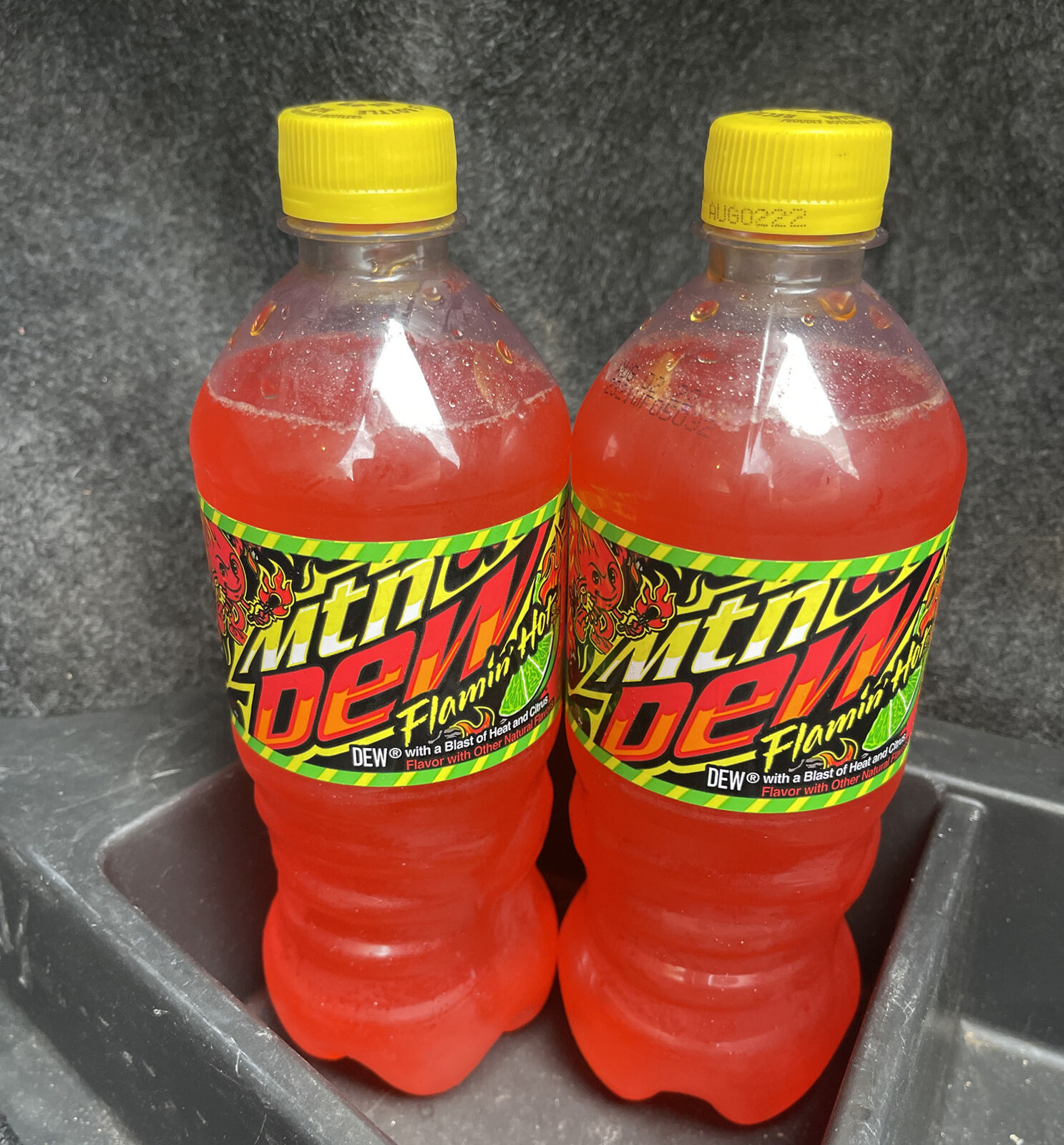 🔥NEW-Mountain Mt Dew Flamin' Flaming Hot Limited Edition (2) 20 oz Bottles🔥