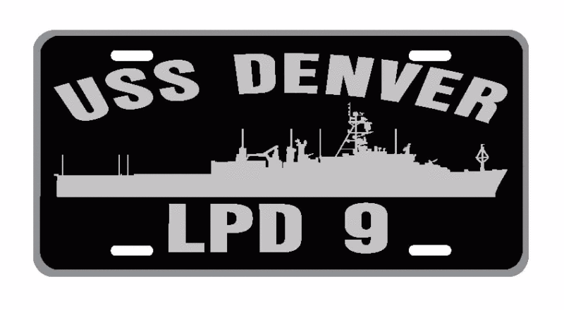 Uss Denver Lpd 9 License Plate Military Sign Usn P01