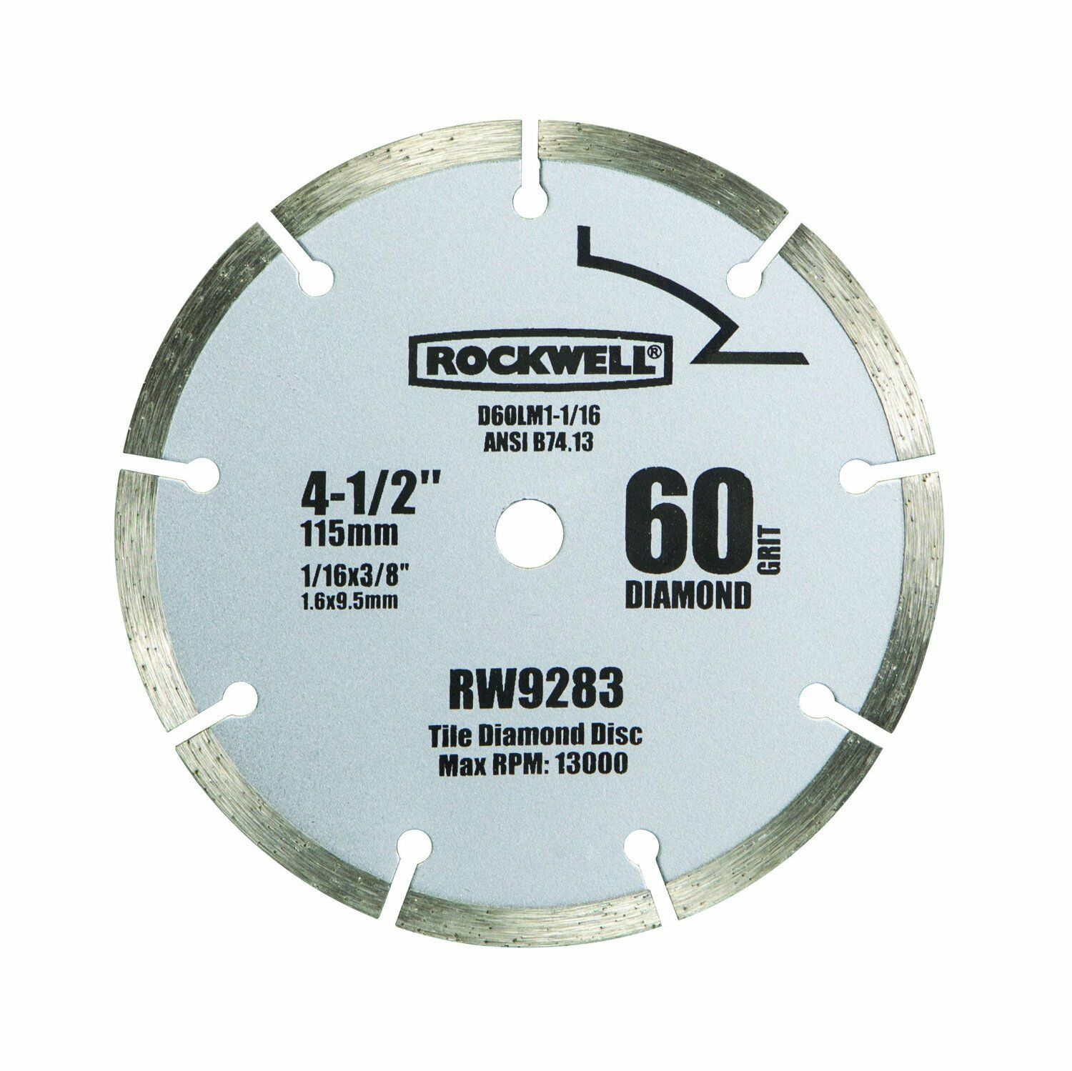 Rockwell Rw9283 4 1/2" Diamond 60-grit Compact Circular Saw Blade