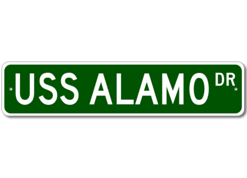 USS ALAMO LSD 33 Ship Navy Sailor Metal Street Sign - Aluminum