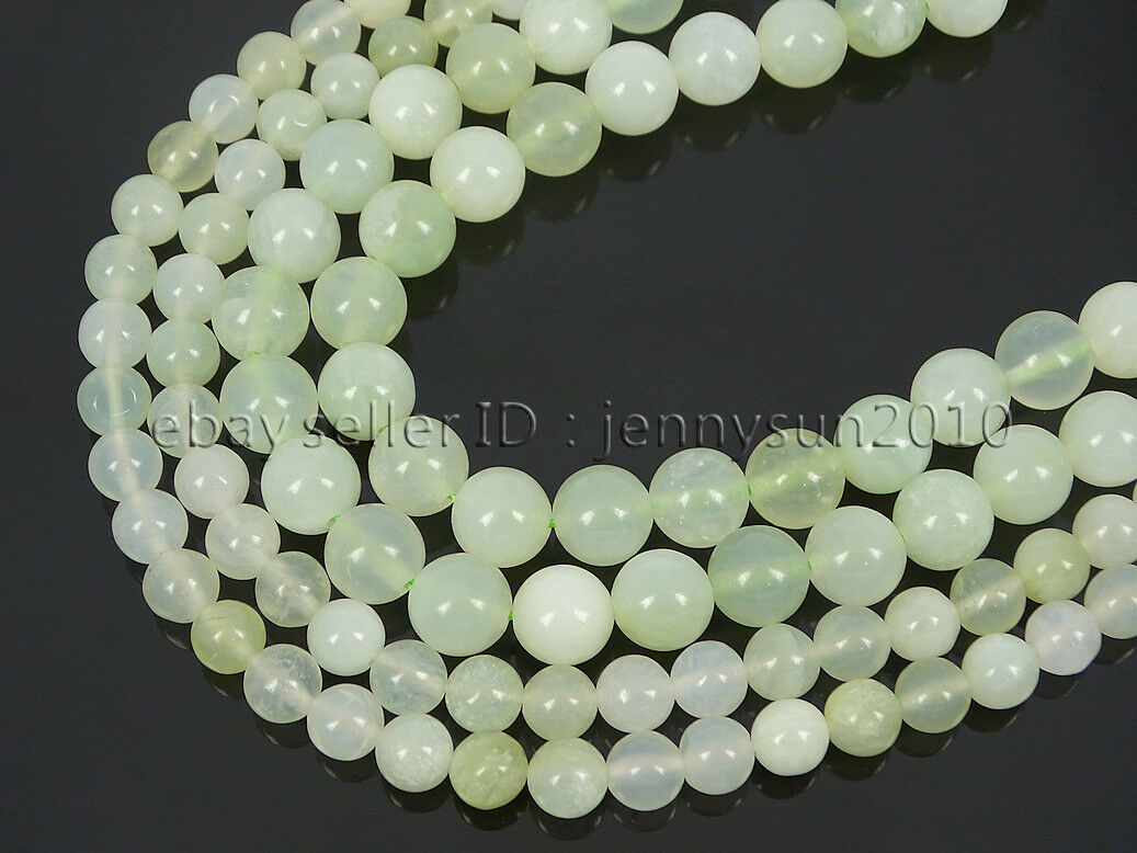 Natural New Jade Gemstone Round Spacer Loose Beads 15.5'' 4mm 6mm 8mm 10mm 12mm